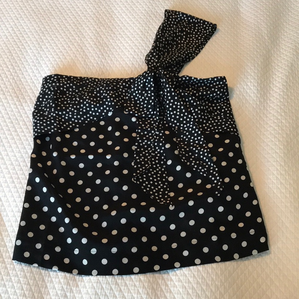 J. Crew Silk Polka Dot One-Strap Blouse